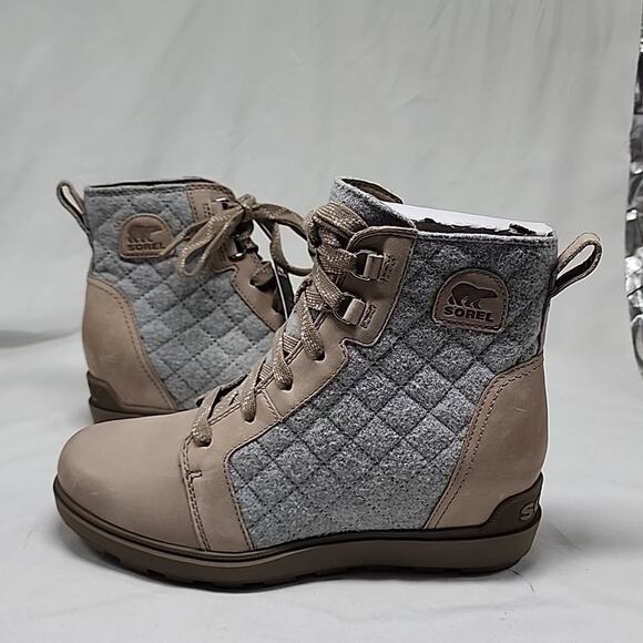 🐨SOREL🐨EVIE 11 NW LACE WOMAN 9.O BOOTIES WATERPROOF OMEGA TAUPE WET SAND NWOB - Picture 9 of 16